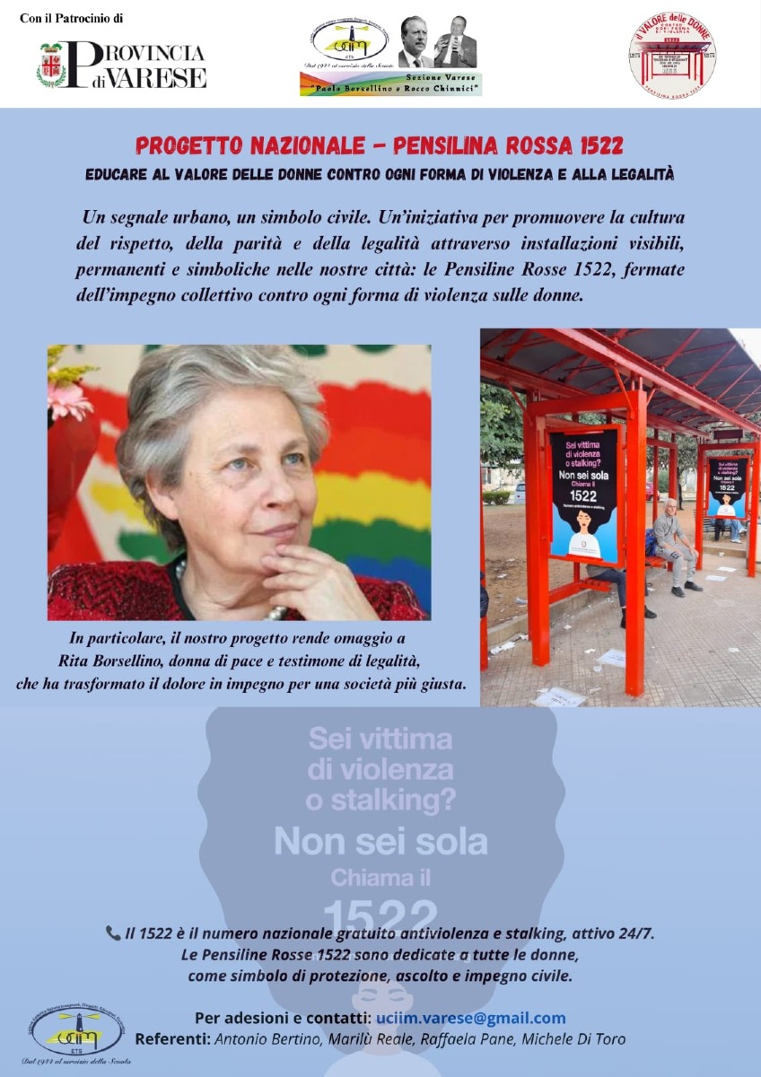 Pensilina Rossa 1522: un simbolo urbano contro la violenza sulle donne -