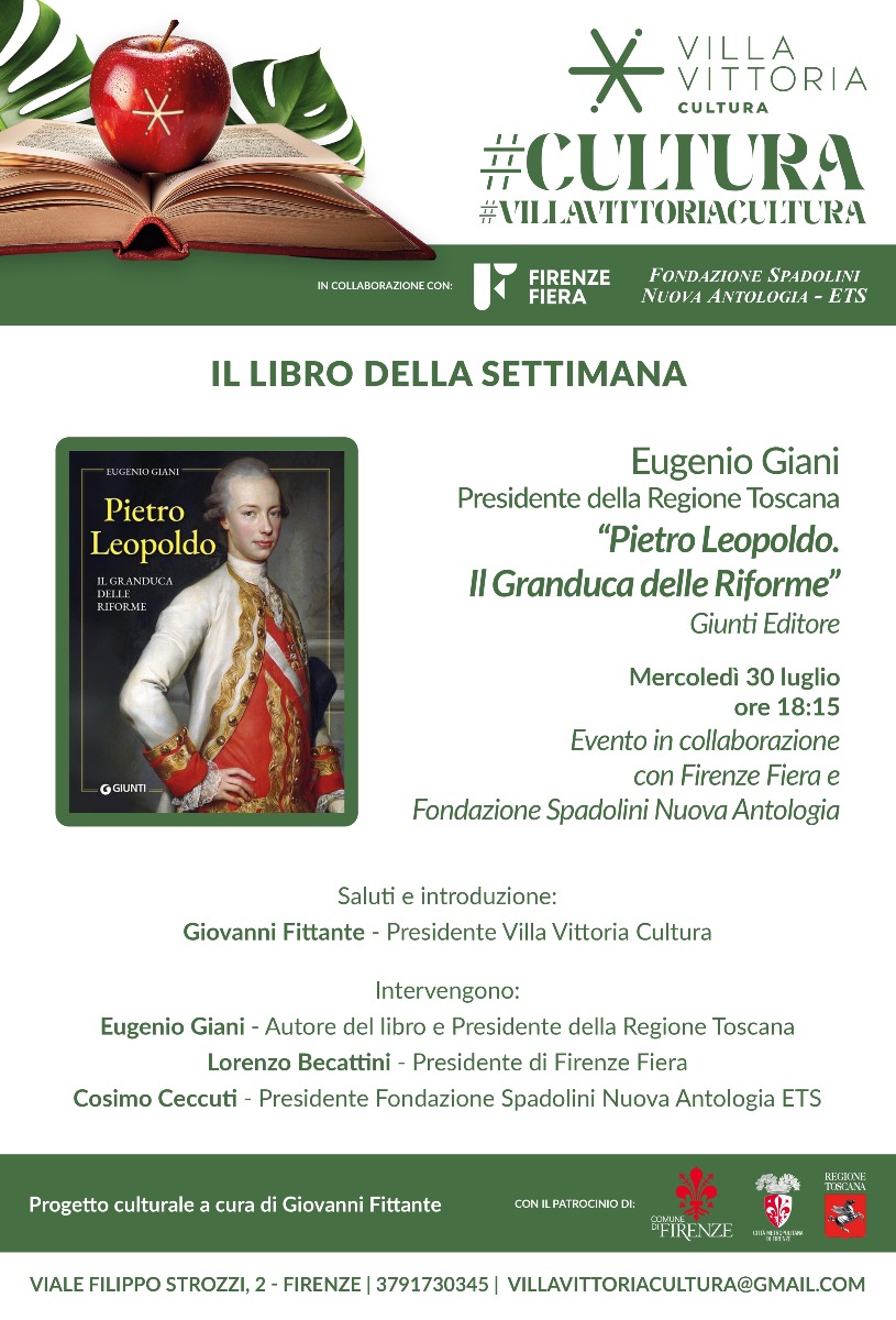 Eugenio Giani a Villa Vittoria Cultura per la presentazione del suo ultimo libro - 