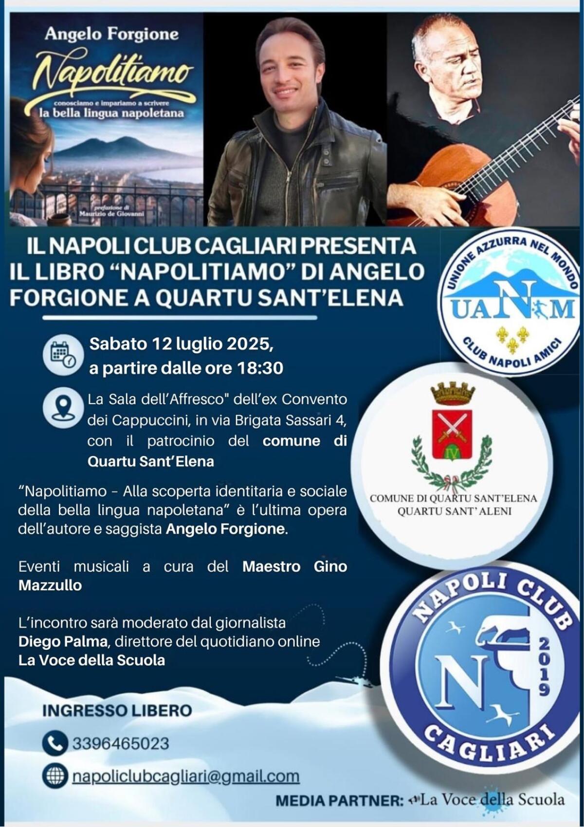 Il Napoli Club Cagliari presenta il libro “Napolitiamo” di Angelo Forgione a Quartu Sant’Elena - 