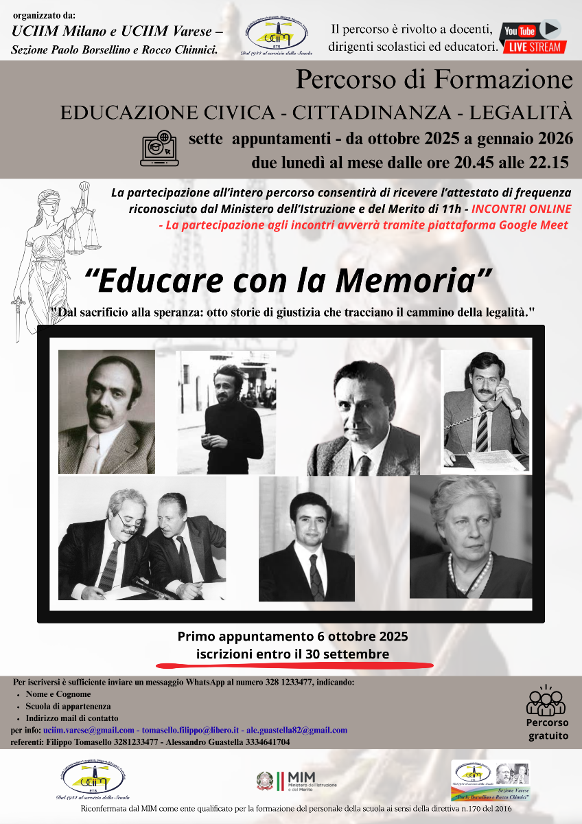 Educare con la Memoria: un percorso di formazione per docenti, dirigenti ed educatori -