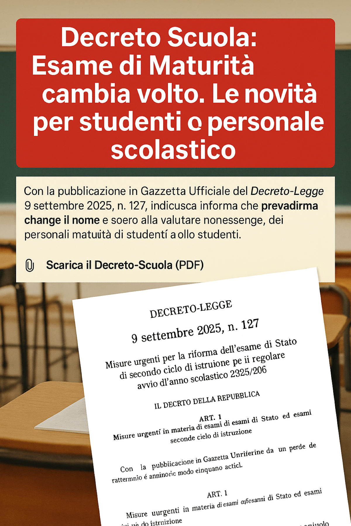 Decreto Scuola: l’Esame di Maturità cambia volto - 