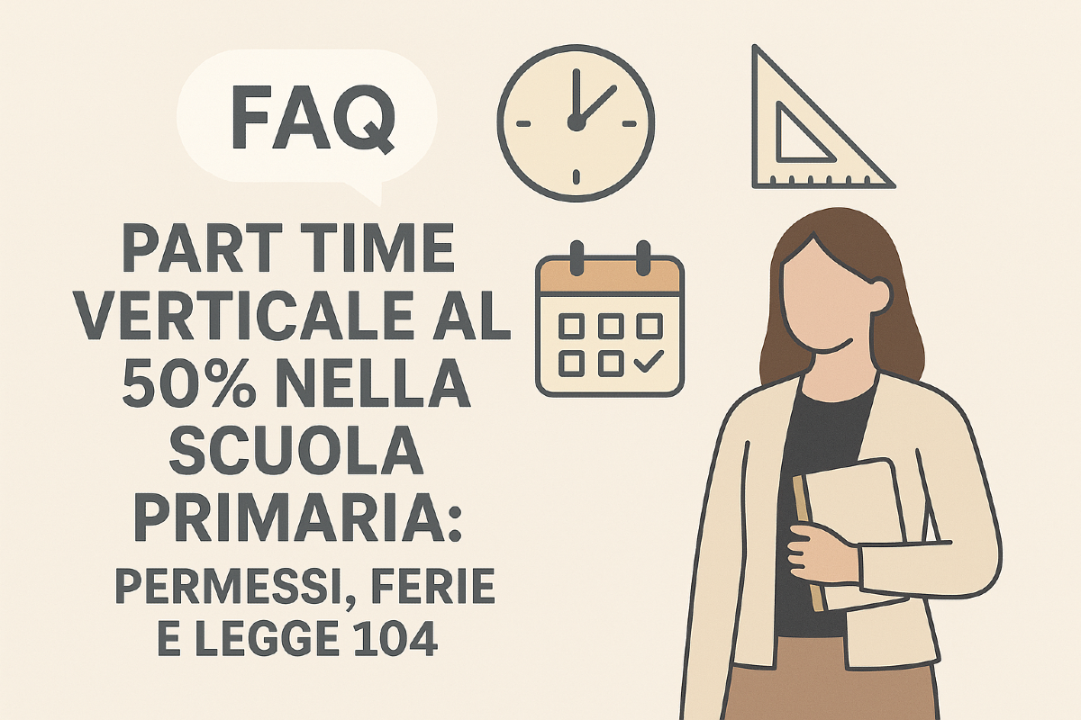 FAQ – Part time verticale al 50% nella scuola primaria: permessi, ferie e legge 104 - 