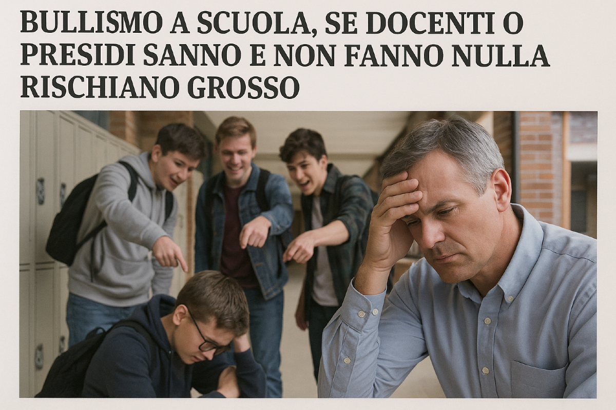 Bullismo a scuola, se docenti o presidi sanno e non fanno nulla rischiano grosso - 