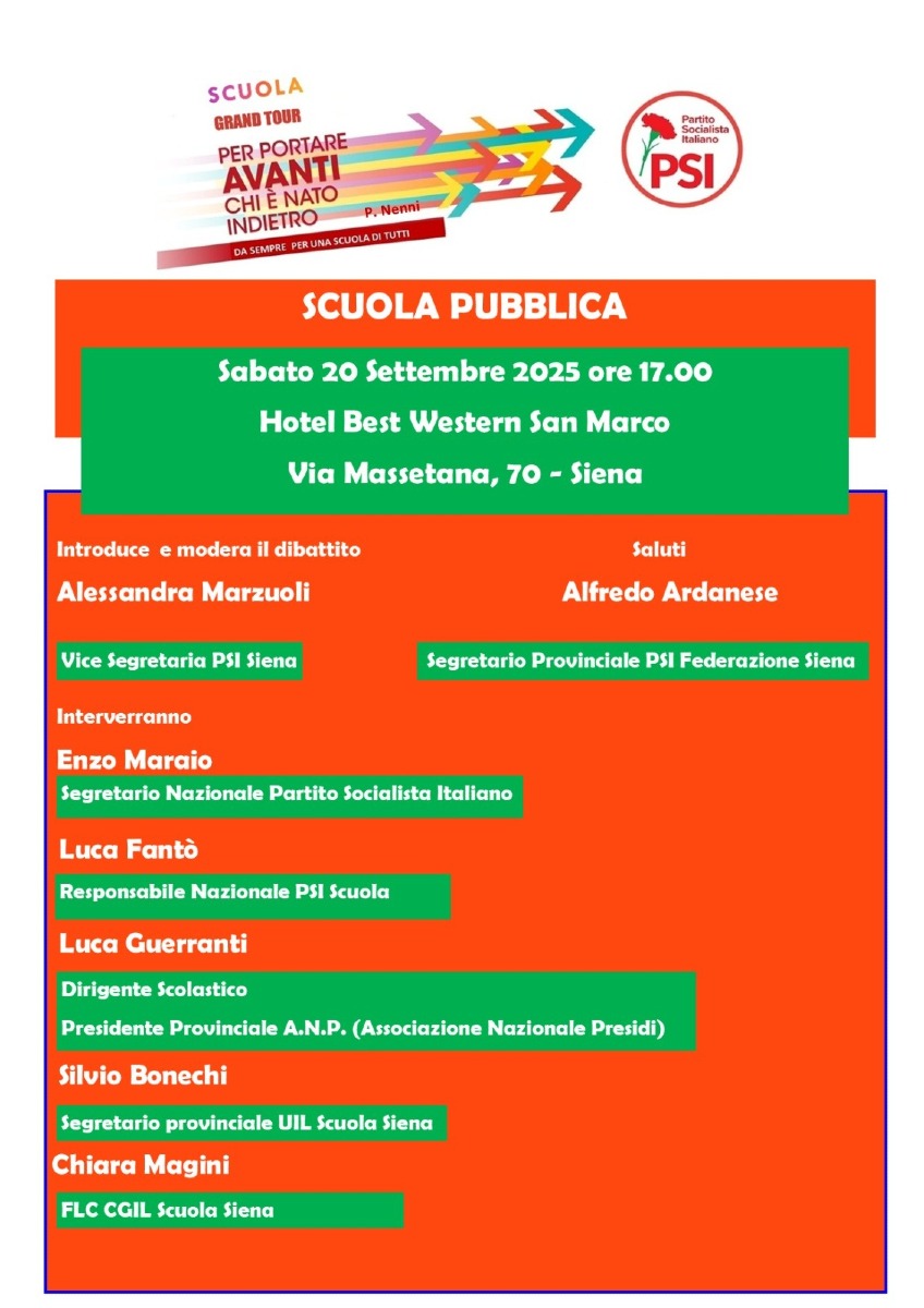 “Scuola gran tour” organizzato dal PSI