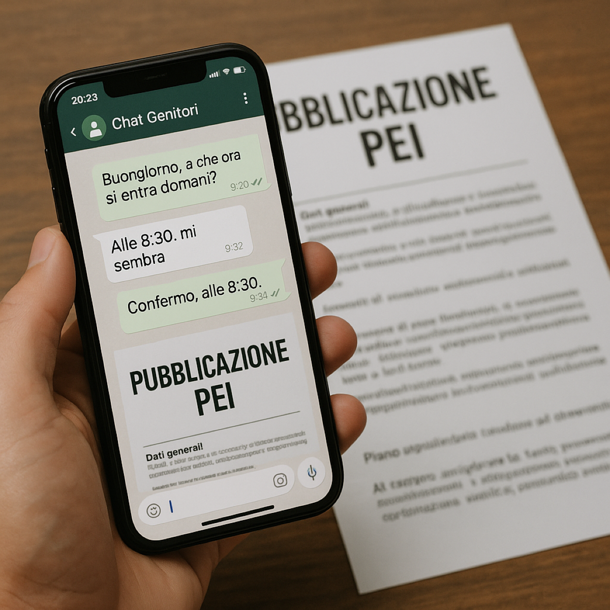 Chat genitori e pubblicazione Pei - 