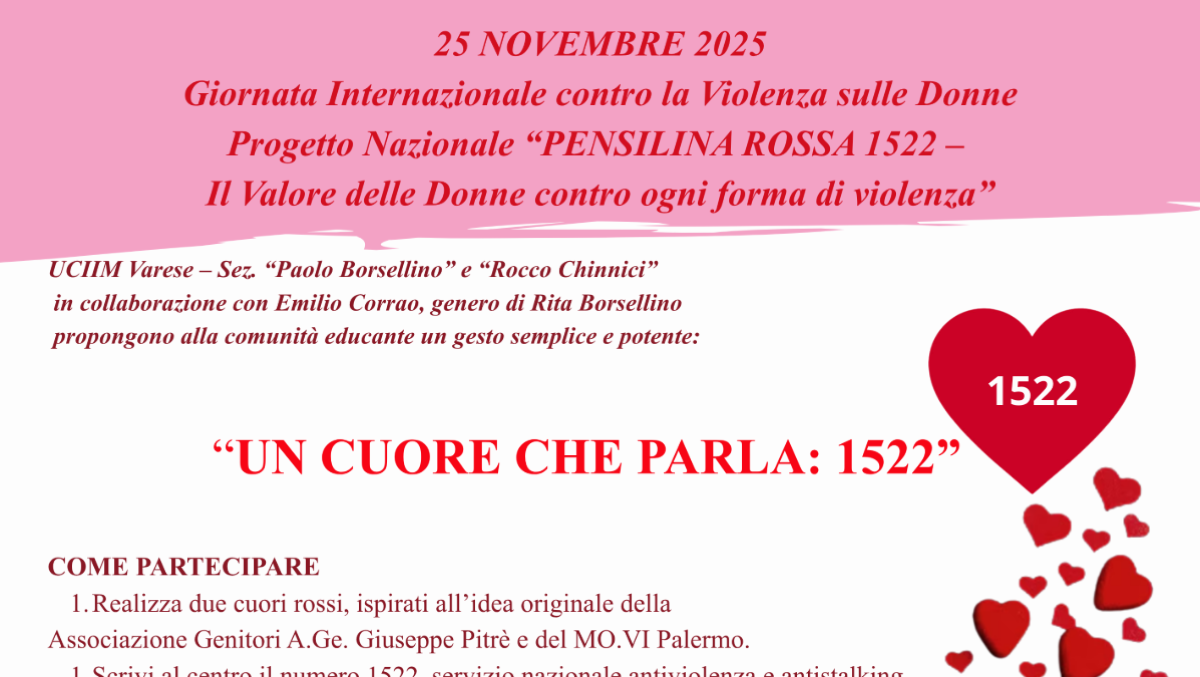 Uciim Varese: un cuore che parla: il numero 1522 diventa un messaggio vivente nelle scuole italiane - 