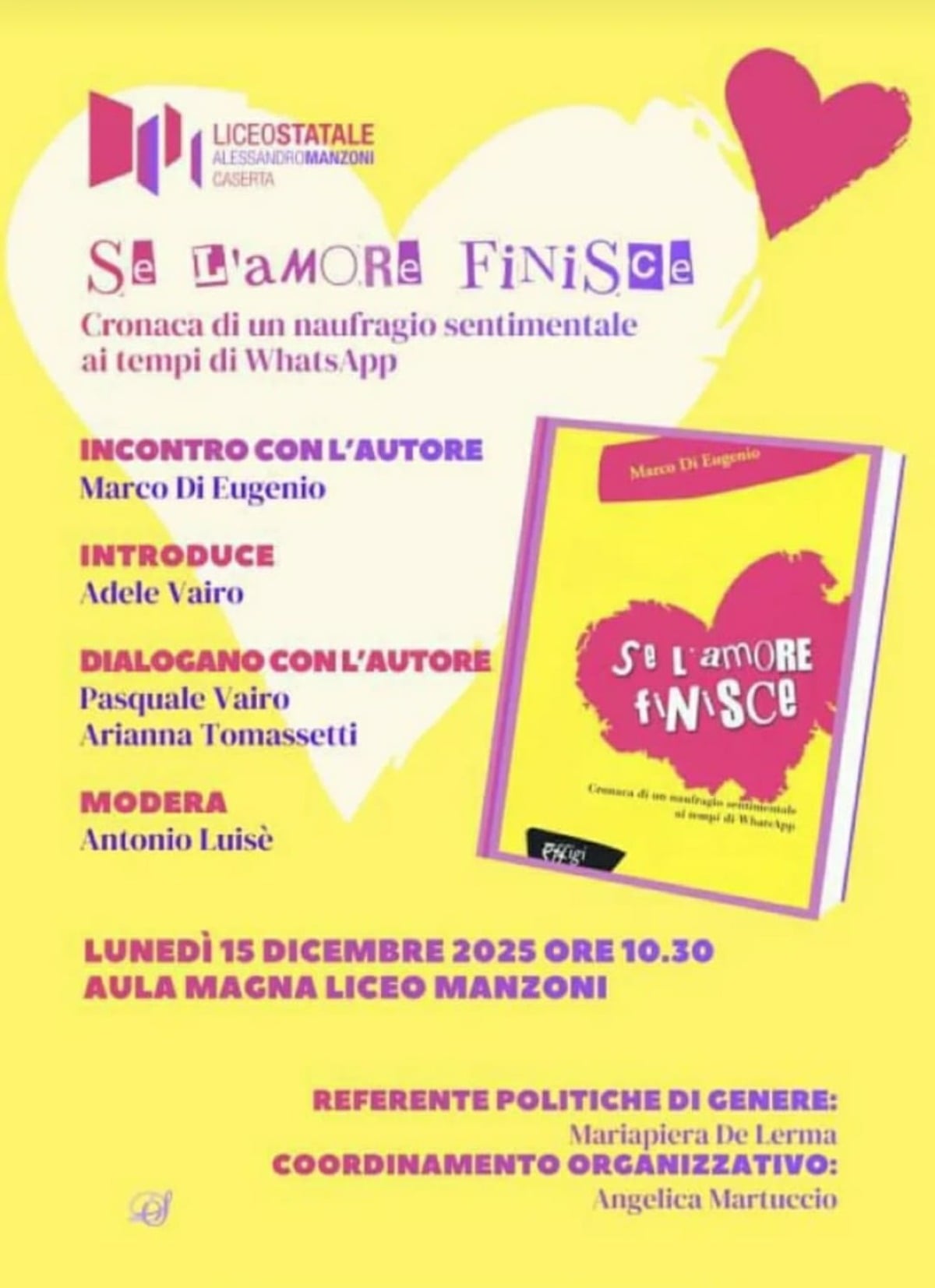 Al Liceo Manzoni la presentazione del romanzo di Marco Di Eugenio - 