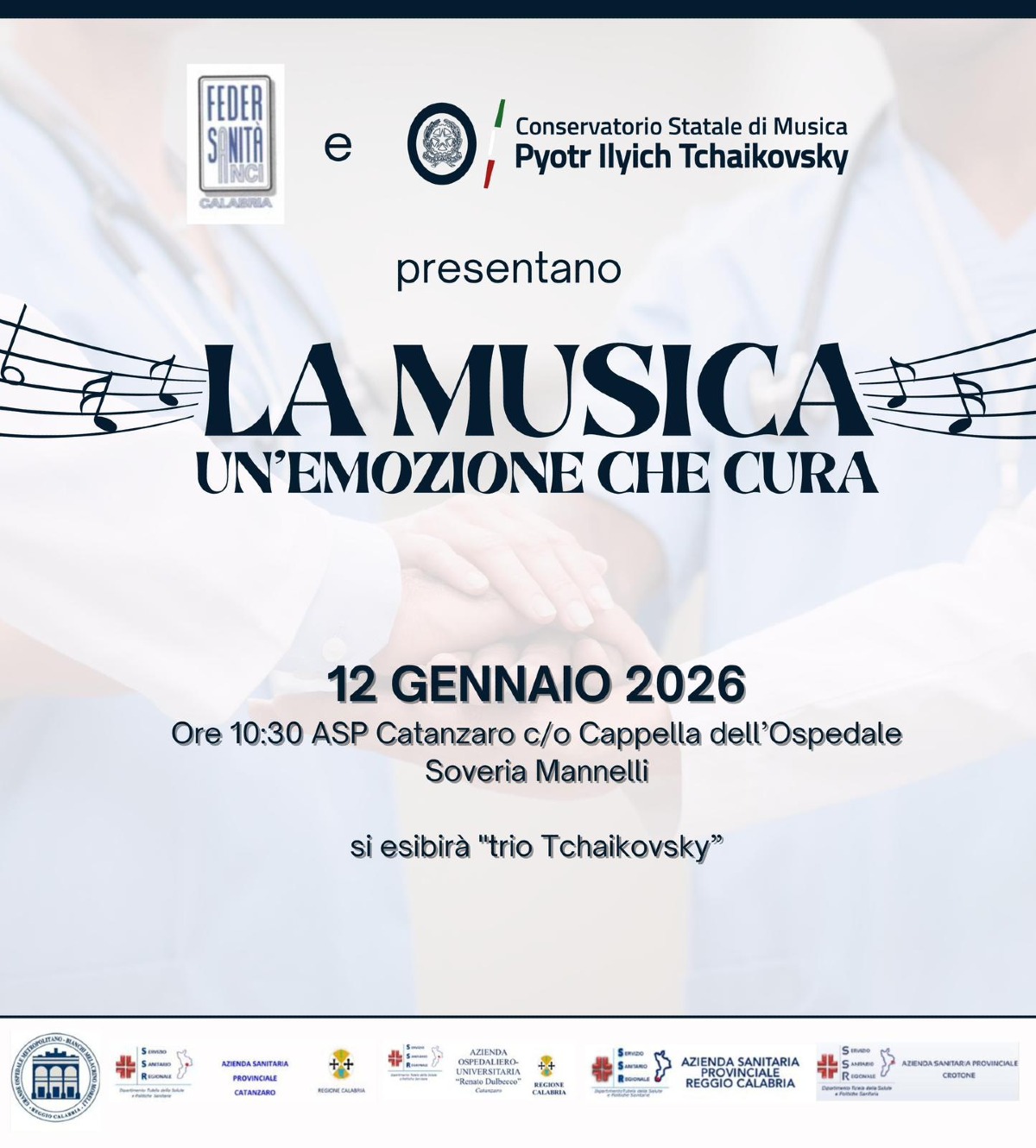 “La musica, un’emozione che cura”: le note del Trio Tchaikovsky arrivano all’Ospedale di Soveria Mannelli - 