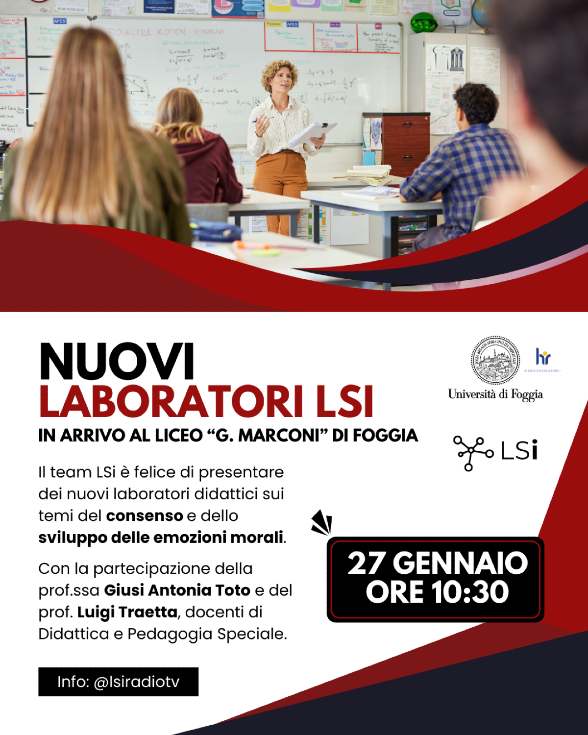 L’Università di Foggia porta i nuovi laboratori LSi al Liceo Scientifico “Guglielmo Marconi” di Foggia - 