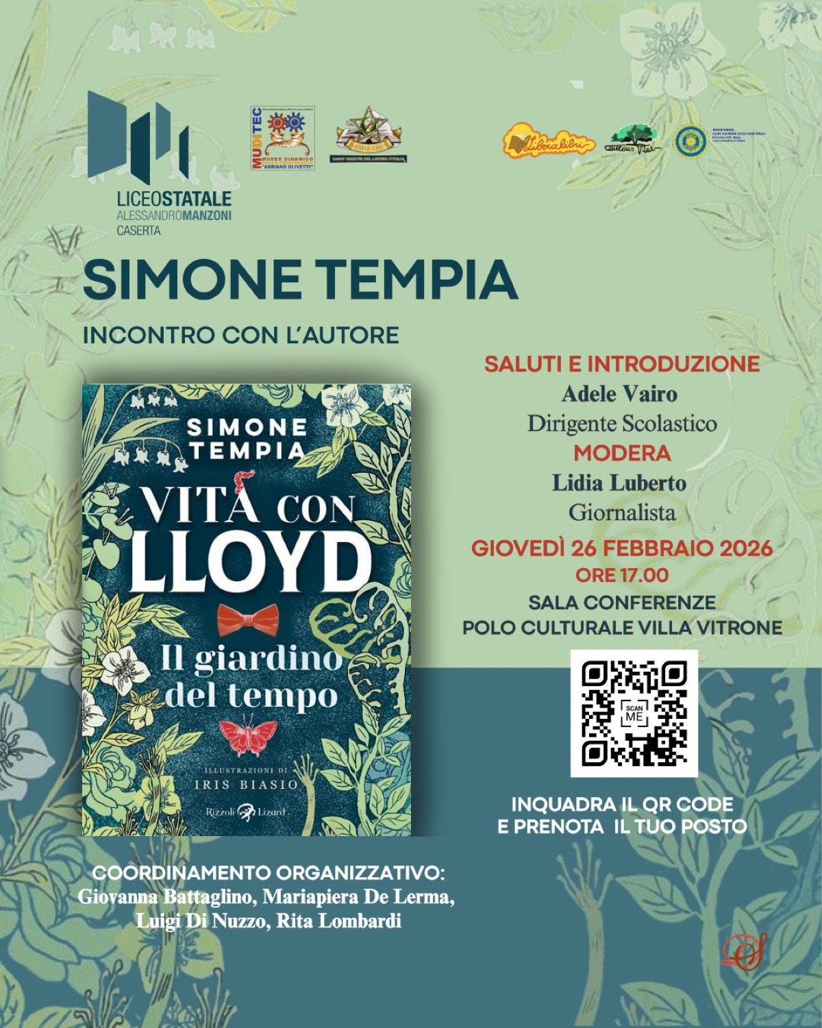 Doppio incontro con Simone Tempia: il 26 febbraio il Liceo Manzoni porta "Vita con Lloyd" a Caserta - 