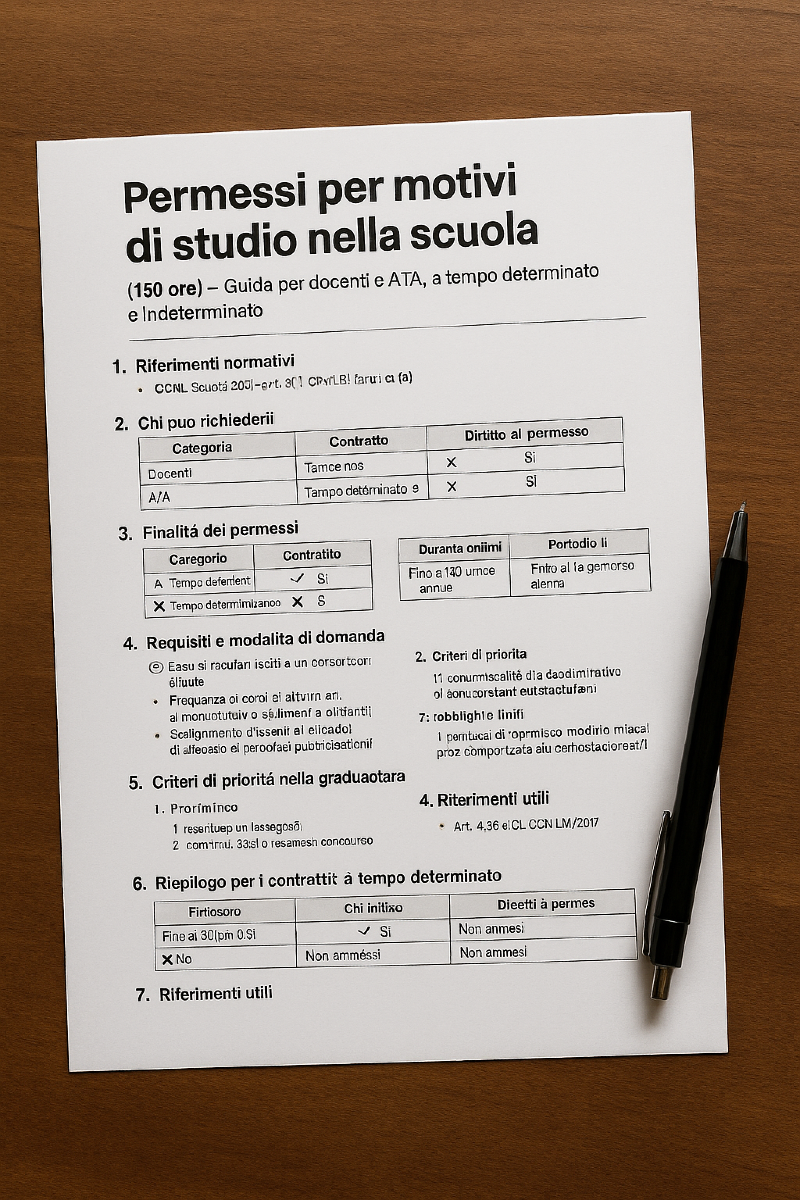 Permessi studio e corsi di specializzazione sul sostegno ex art. 6 e 7 DL 71/2024 - Permesso studio