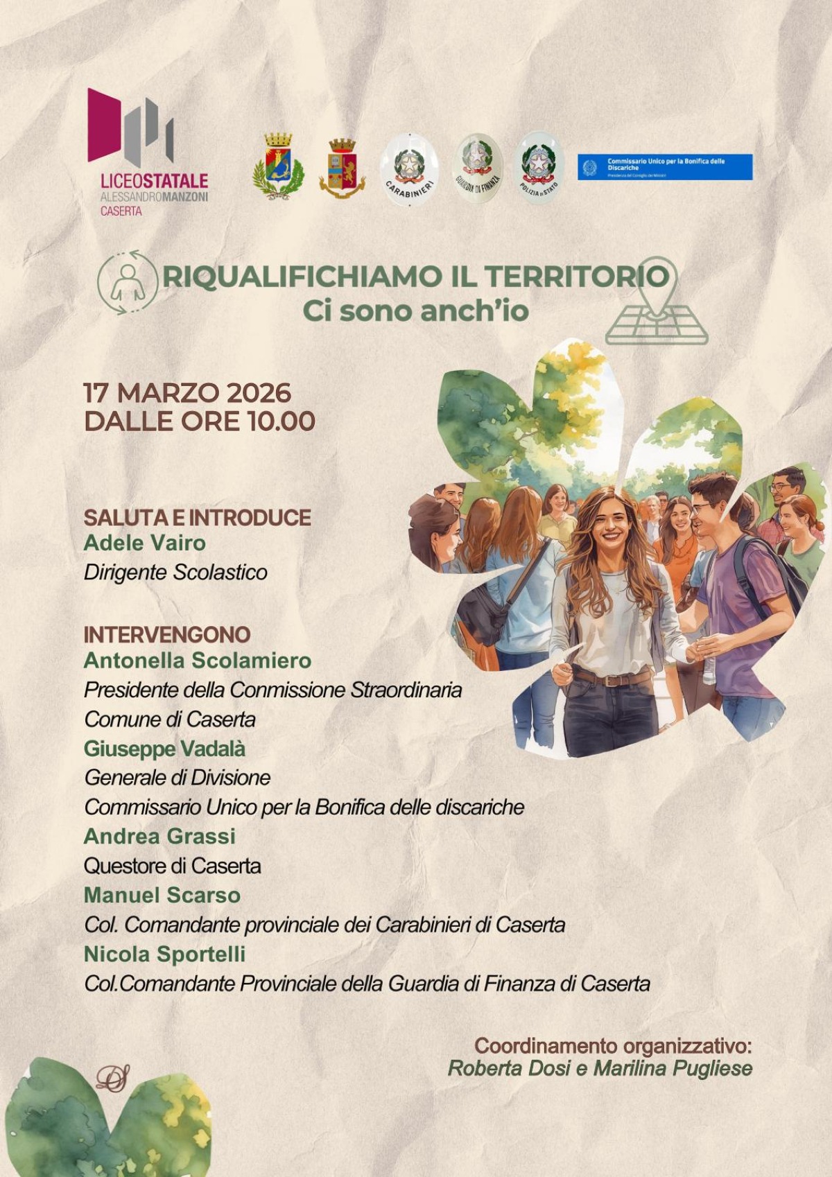 “Riqualifichiamo il territorio – ci sono anch’io”: Caserta si riprende il futuro con i giovani del Liceo “Manzoni” - 