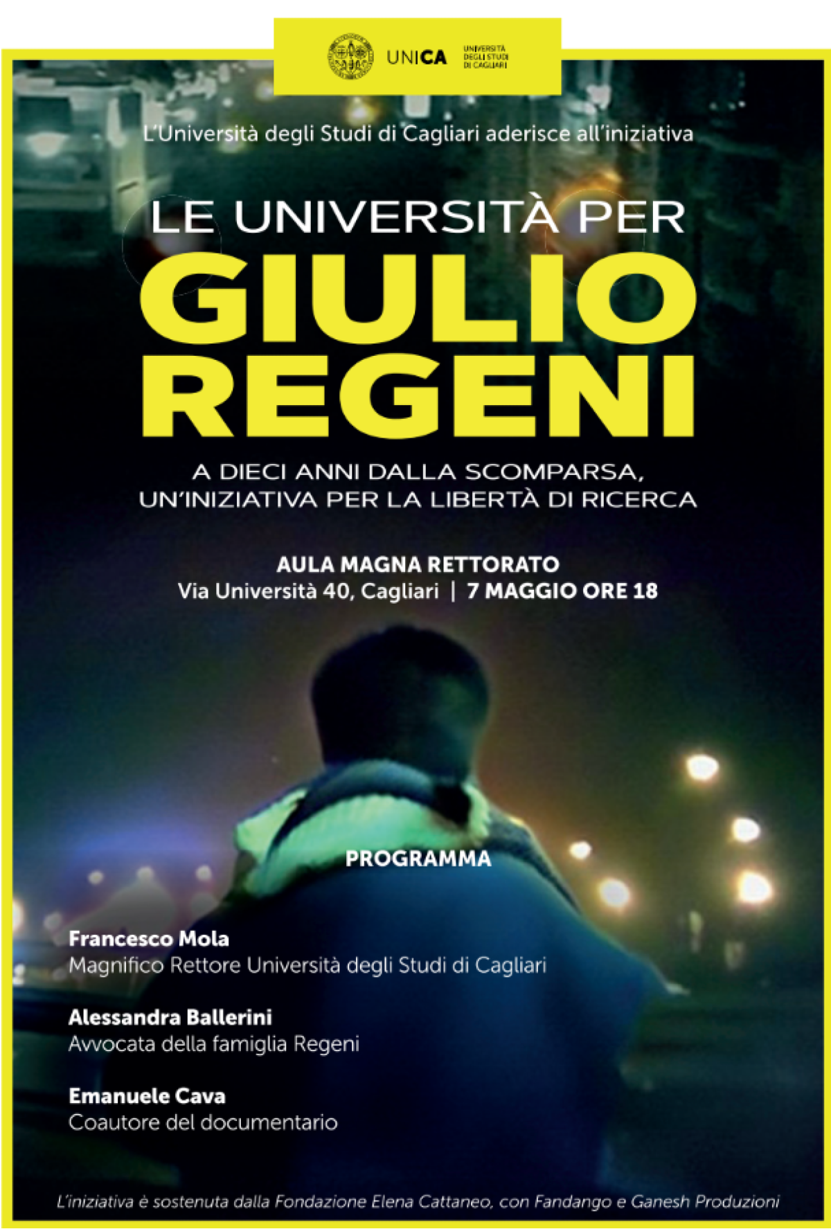 Le Università per Giulio Regeni: UniCa aderisce all’iniziativa per ricordare il ricercatore a dieci anni dalla sua scomparsa - 