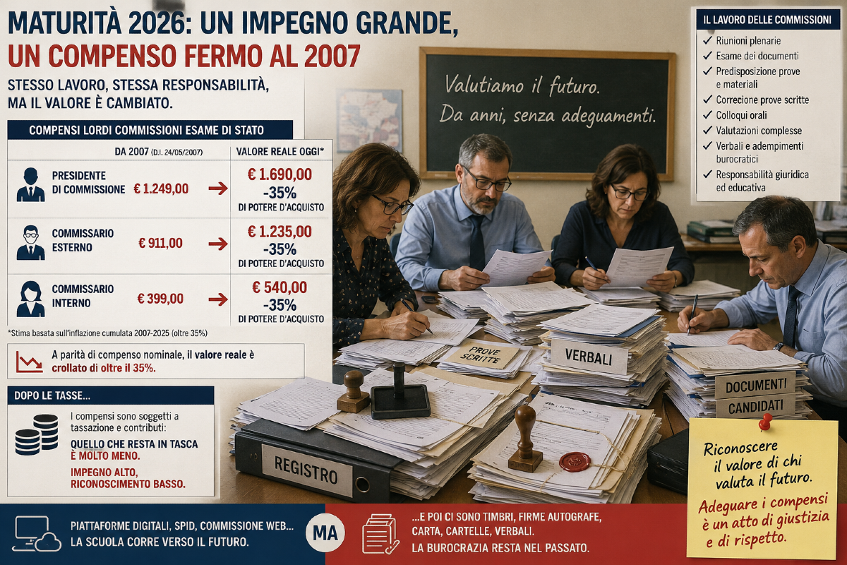 Maturità 2026: la plenaria apre l’esame del futuro, ma i compensi sono rimasti al passato - 