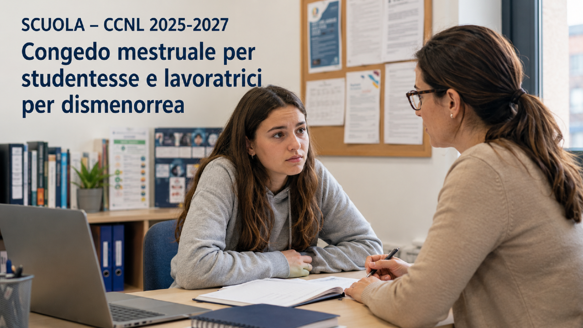 SCUOLA – CCNL 2025-2027, Congedo mestruale per studentesse e lavoratrici per dismenorrea - 