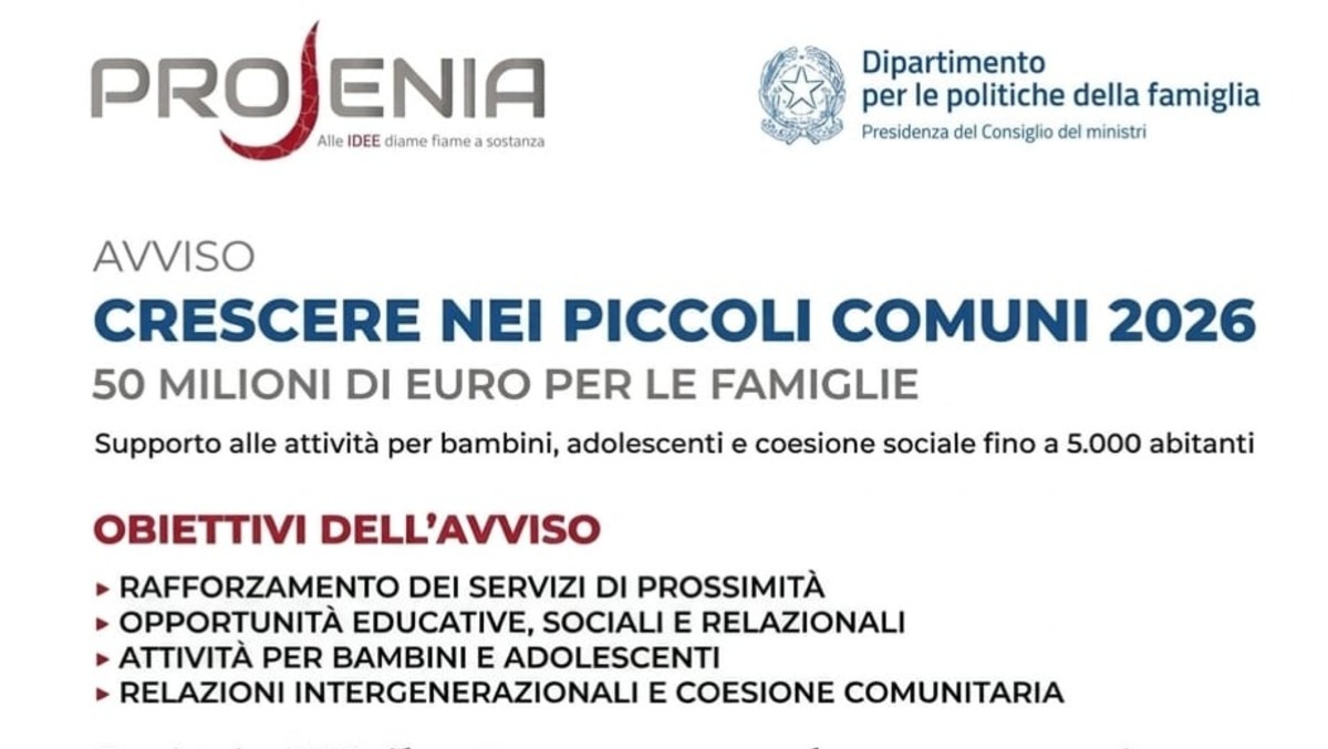 Crescere nei piccoli comuni 2026 - 
