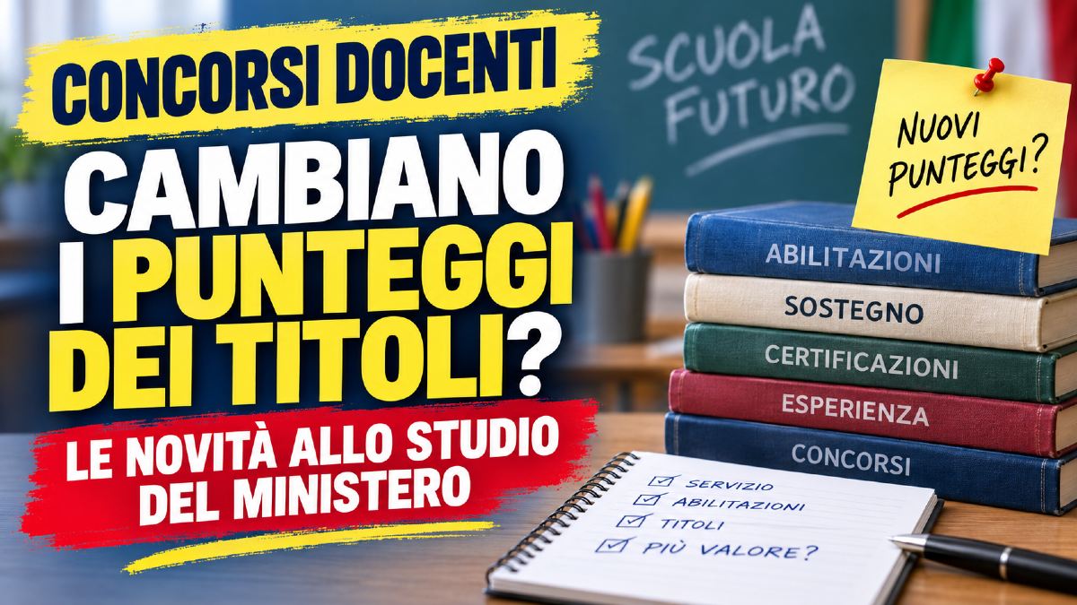 Concorsi docenti, cambiano i punteggi dei titoli? Le novità allo studio del Ministero  - 