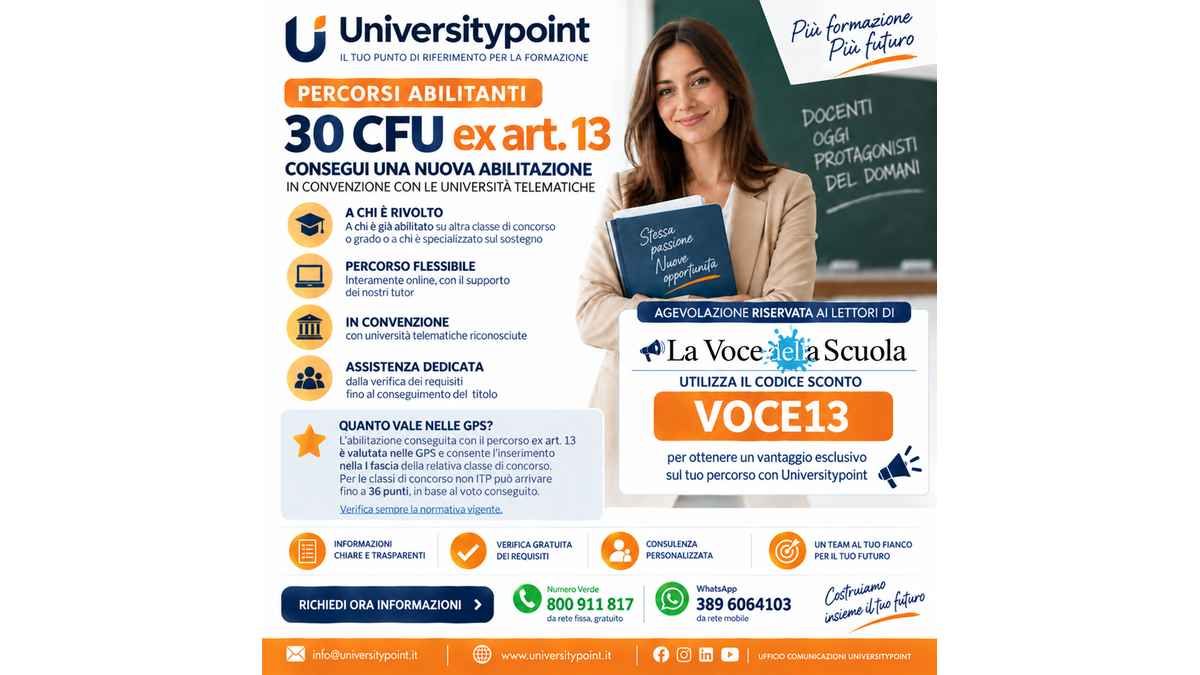 30 CFU ex art. 13: l’abilitazione che può dare fino a 36 punti nelle GPS - 
