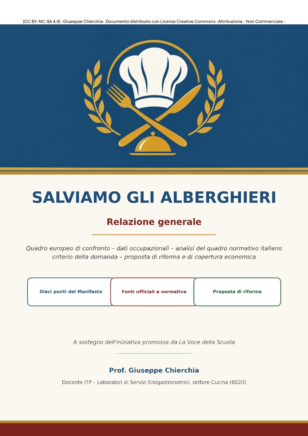 Relazione del prof. Giuseppe Cherchia