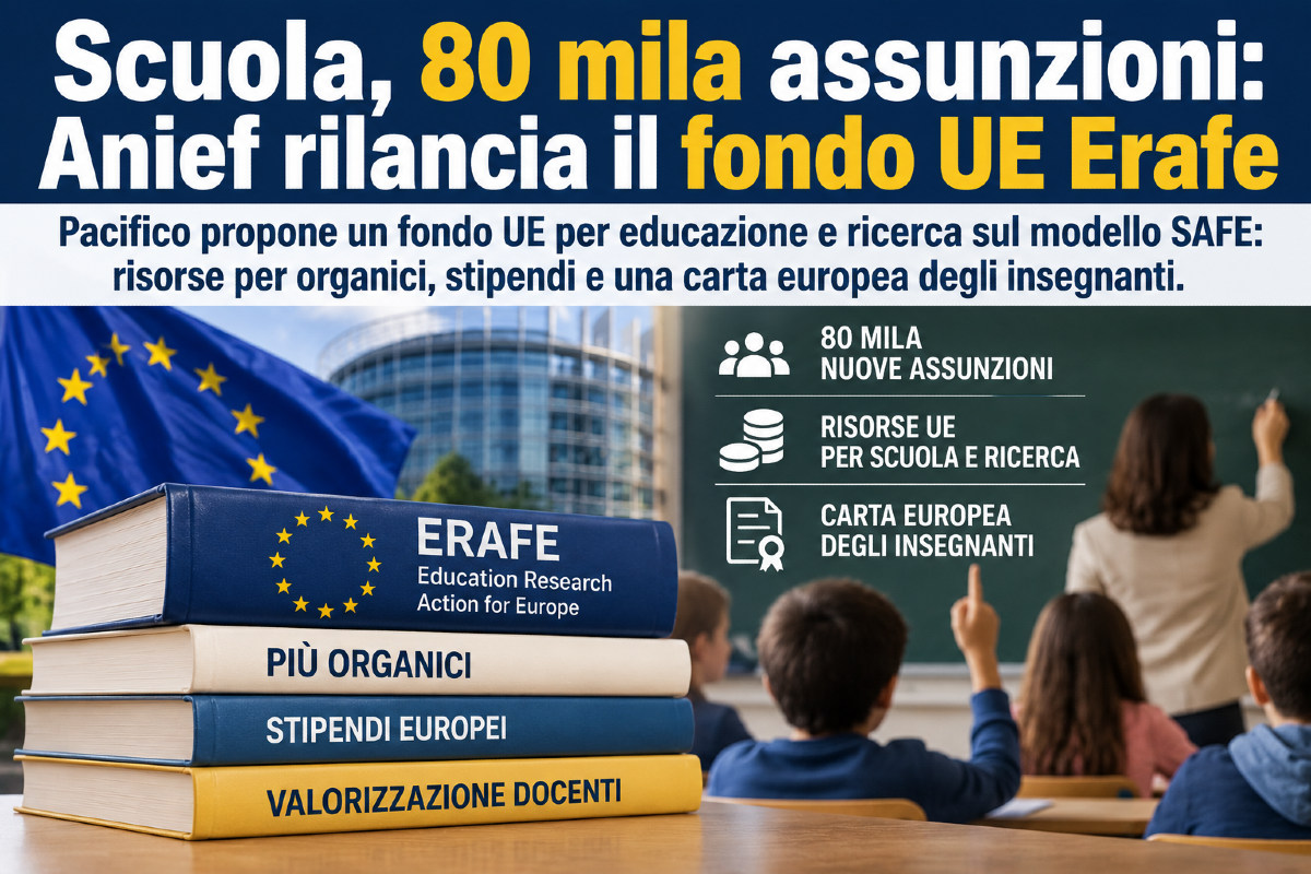 Scuola, 80 mila assunzioni: Anief rilancia il fondo UE Erafe - 
