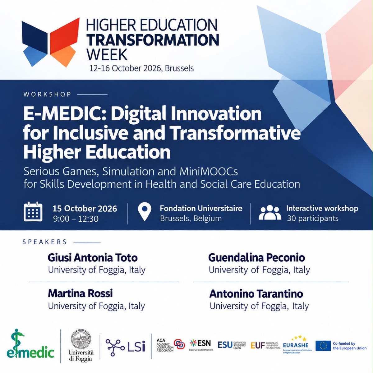 Università di Foggia alla Transformation Week di Bruxelles  - 