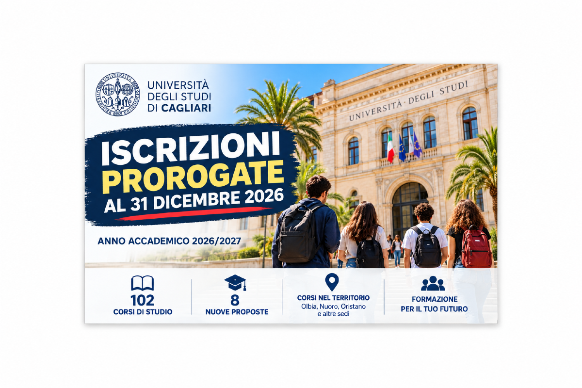Università di Cagliari, iscrizioni prorogate al 31 dicembre  - 