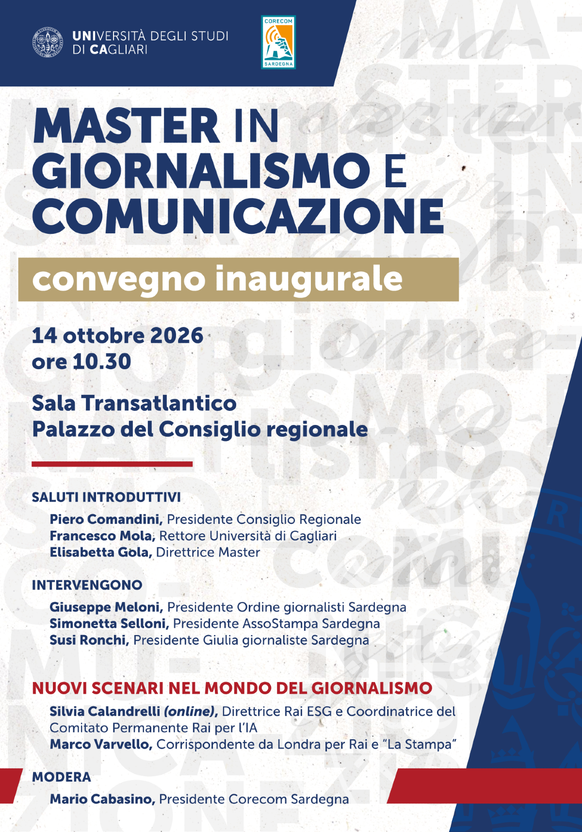 Cagliari, al via il Master in giornalismo e comunicazione  - 