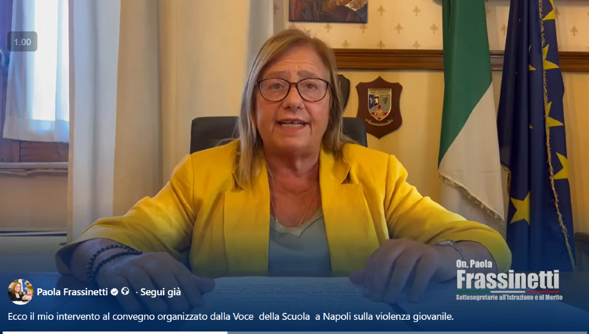 Violenza nelle scuole, Frassinetti al convegno di Napoli: prevenzione, educazione e responsabilità condivisa - Frassinetti al convegno di Napoli