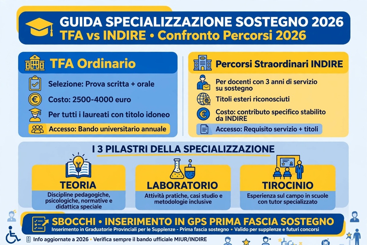 Specializzazione Sostegno 2026: Guida Completa a TFA e Percorsi INDIRE - 