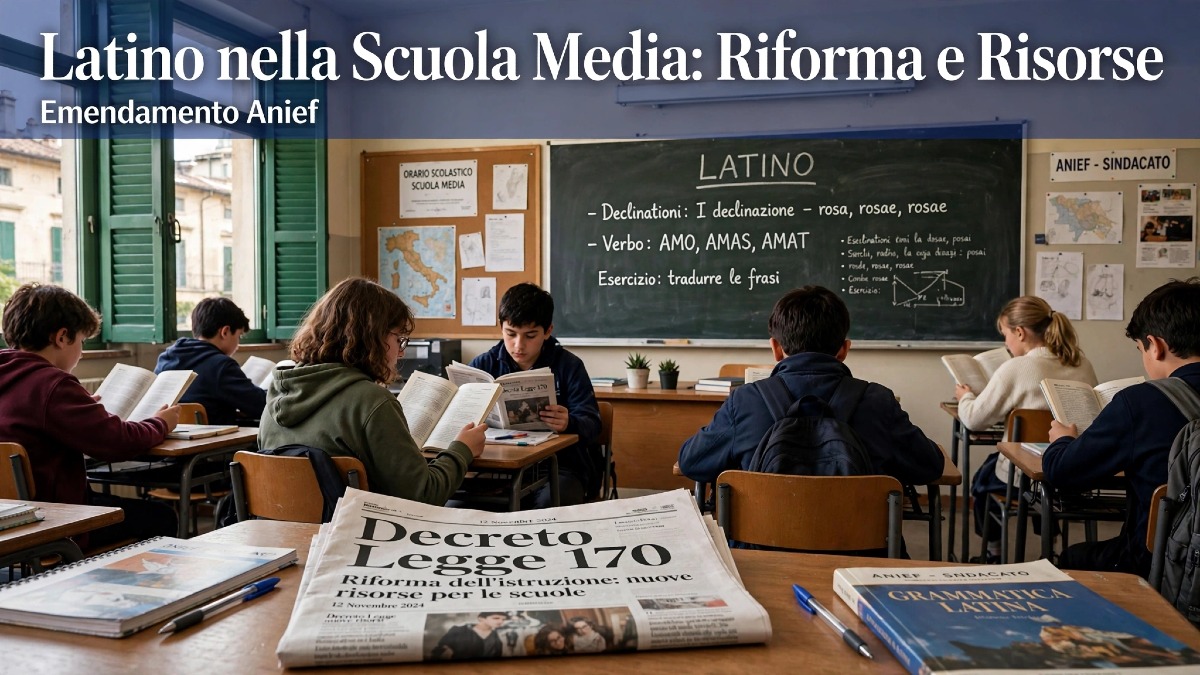 Latino alle Medie, Anief: fondi per equità territoriale  - Il ritorno del Latino alle Medie