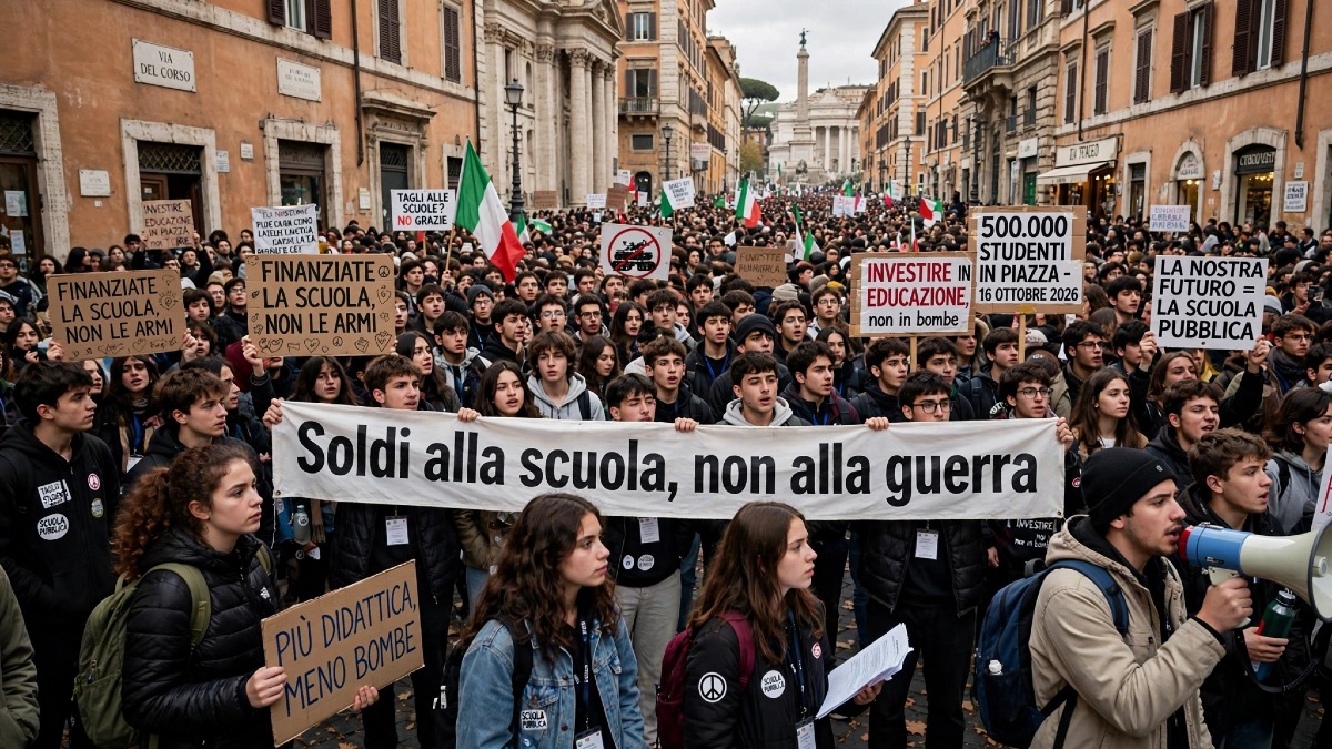 "Soldi alla scuola, non alla guerra' - la protesta  - 