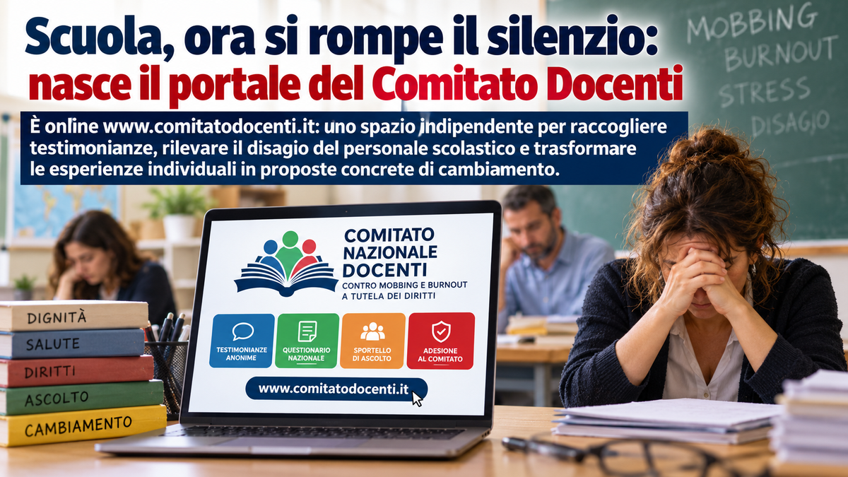 Scuola, nasce il portale contro mobbing e burnout - 
