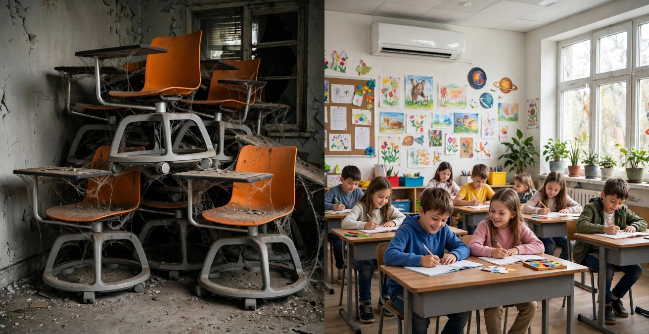 Legge di Bilancio 2027: via i banchi a rotelle, dentro i climatizzatori. La scuola cambia aria - 
