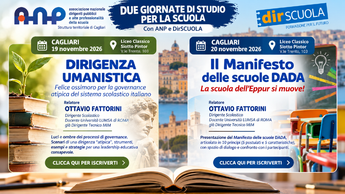 A Cagliari due giornate di formazione con Ottavio Fattorini su dirigenza umanistica e scuole DADA - 